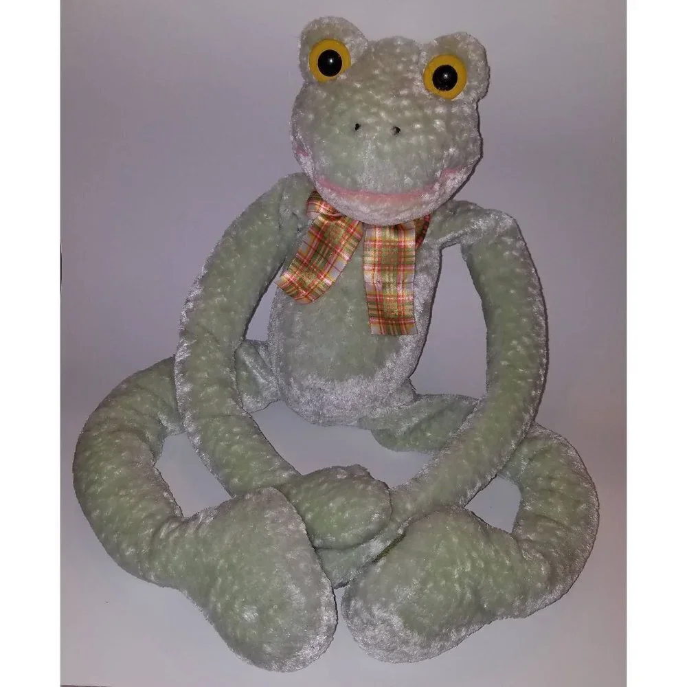 Amela Big Green Frog Plush Stuffed Animal Toy Lovey Soft Hanging (wear)